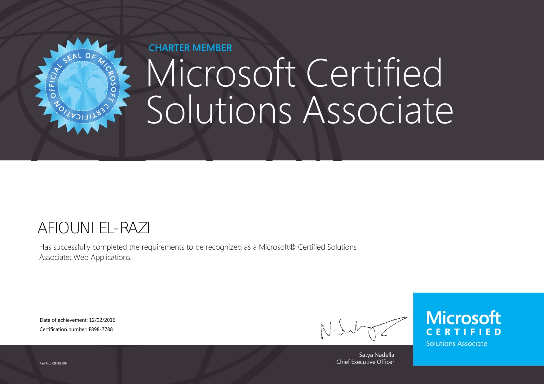 MCSA Certificate
